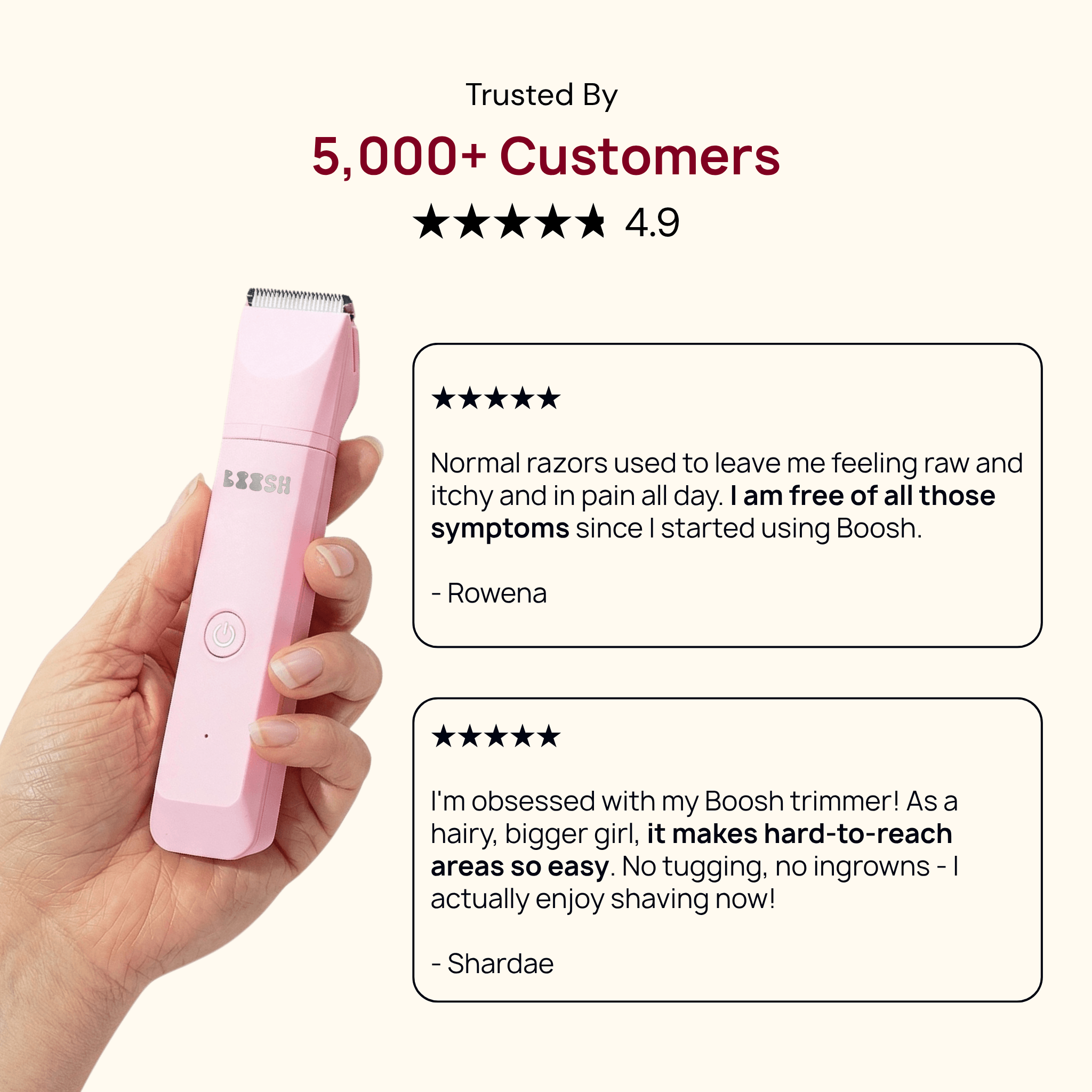 Boosh trimmer 5-star customer reviews from verified buyers