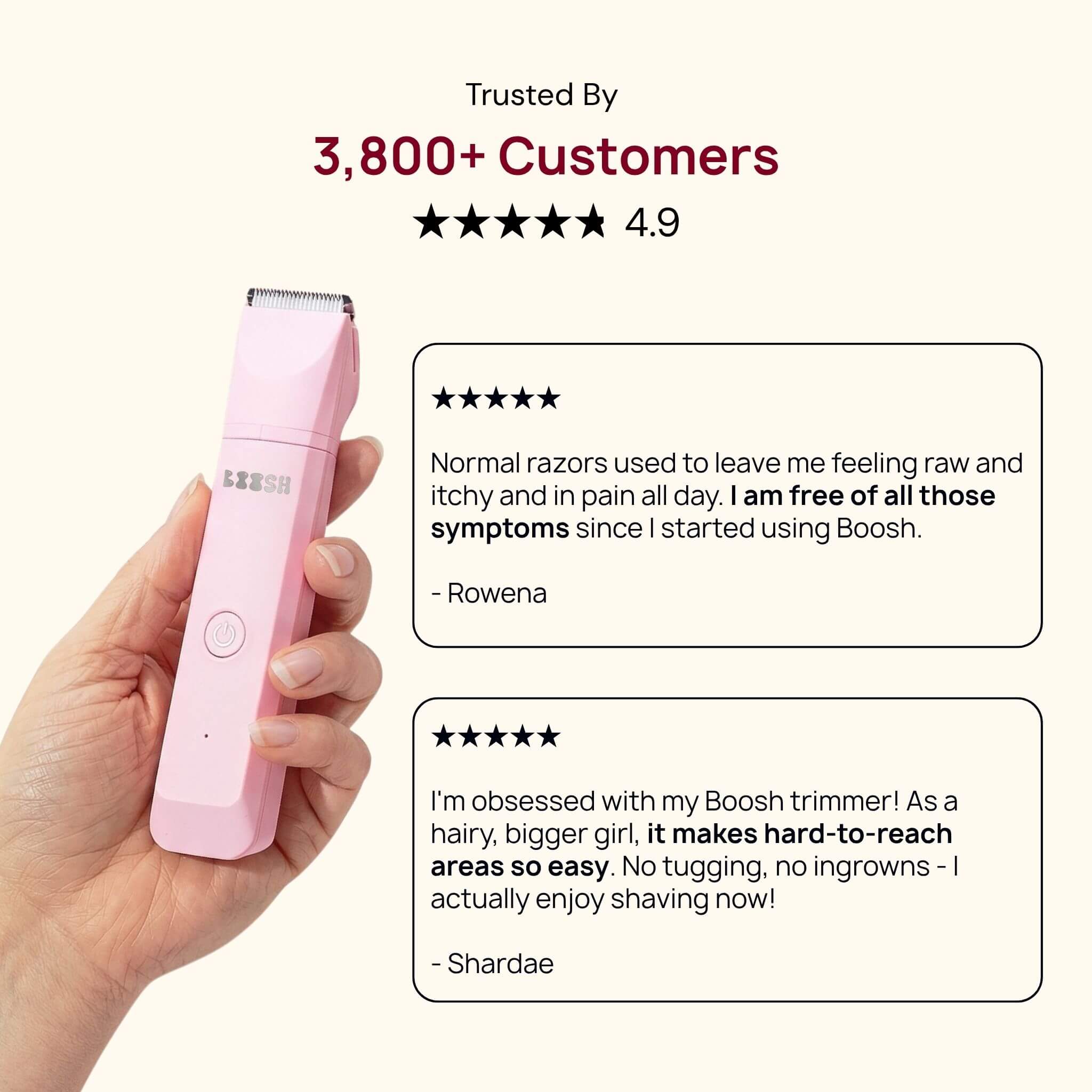 Boosh trimmer 5-star customer reviews from verified buyers
